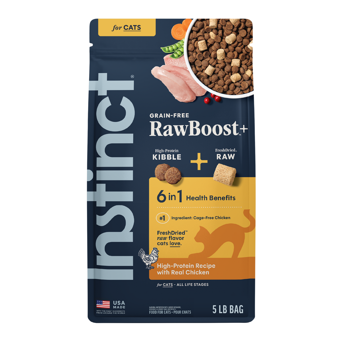 Instinct Raw Boost Grain-Free Recipe with Real Chicken All Life Stages Dry Cat Food 5 lb