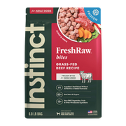 Instinct Frozen FreshRaw Bites Grass-Fed Beef Recipe Adult Dog Food 6 lb