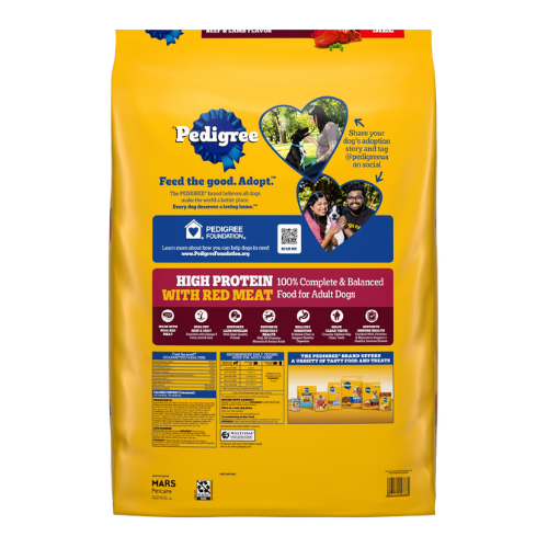 Pedigree High Protein Beef & Lamb Flavor Adult Dry Dog Food 38 lb