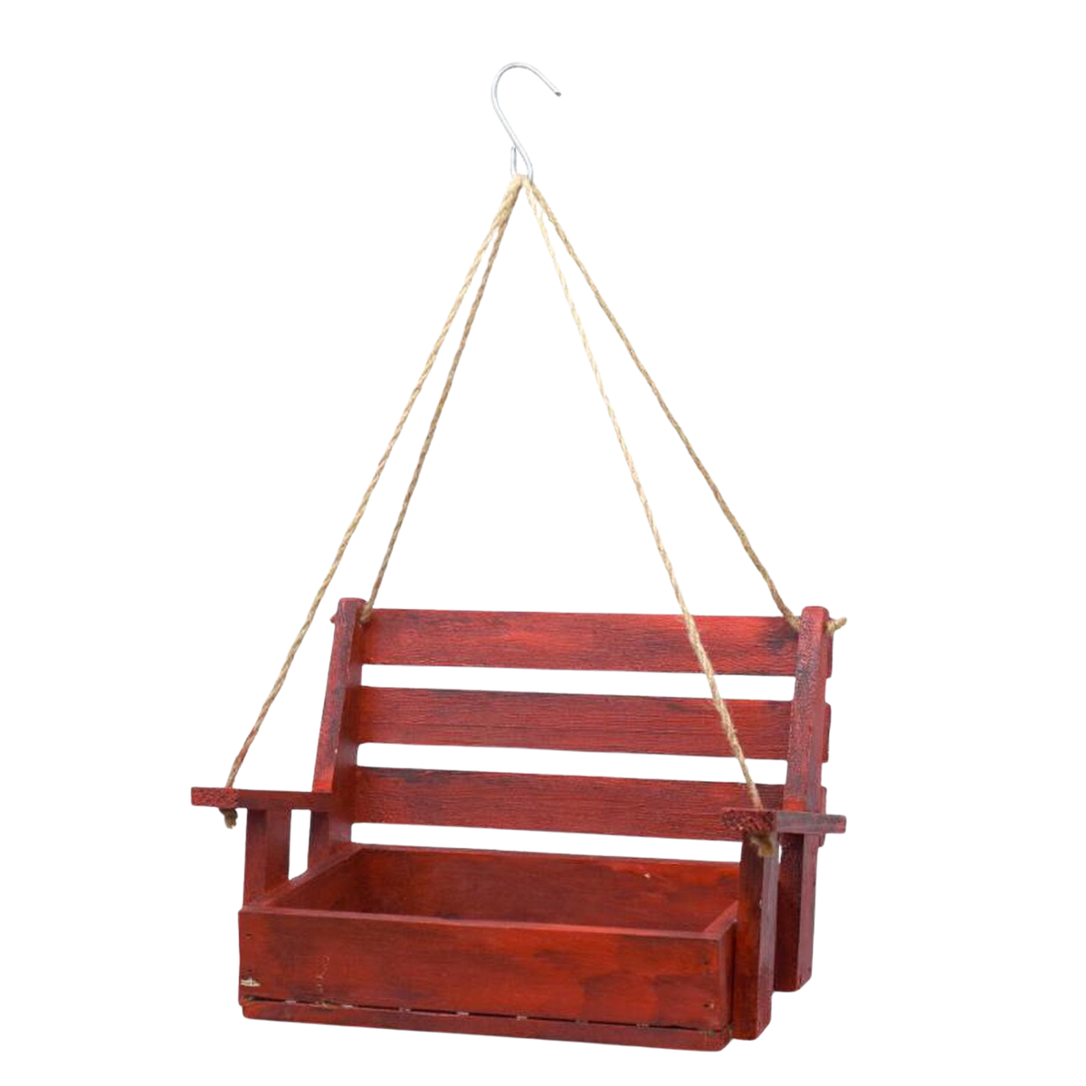 Backyard Essentials Red Porch Swing Wild Bird Feeder