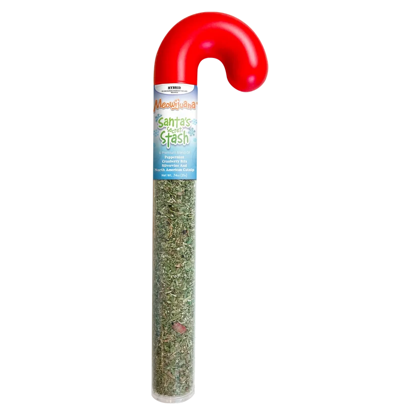 Meowijuana Holiday Santa's Secret Stash Catnip Candy Cane