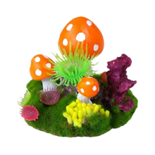 Penn-plax Mushroom Patch Aqua Flora Fish Ornament