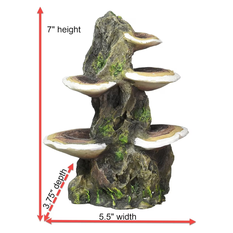 Penn-plax Mushroom Fish Ornament Medium