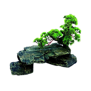 Penn-plax Bonsai Tree on Rocks Fish Ornament Medium
