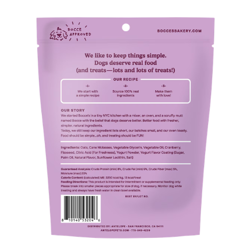 Bocce Wild Cran Froyo with Cranberries & Sprinkles Chewy Dog Treats 6 oz