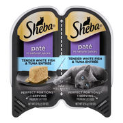 Sheba Perfect Portions Grain-Free Tender Whitefish & Tuna Entree Pate Adult Wet Cat Food Trays