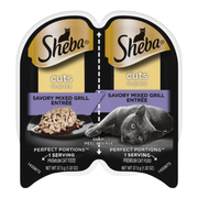 Sheba Perfect Portions Grain-Free Savory Mixed Grill Cuts in Gravy Entree Adult Wet Cat Food Trays
