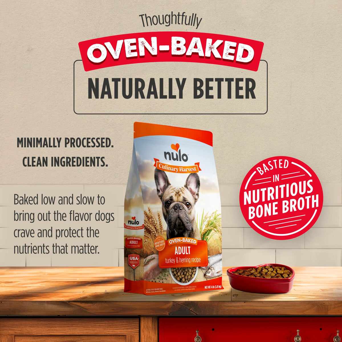 Nulo Culinary Harvest Oven-Baked Turkey & Herring Recipe for Adult Dogs