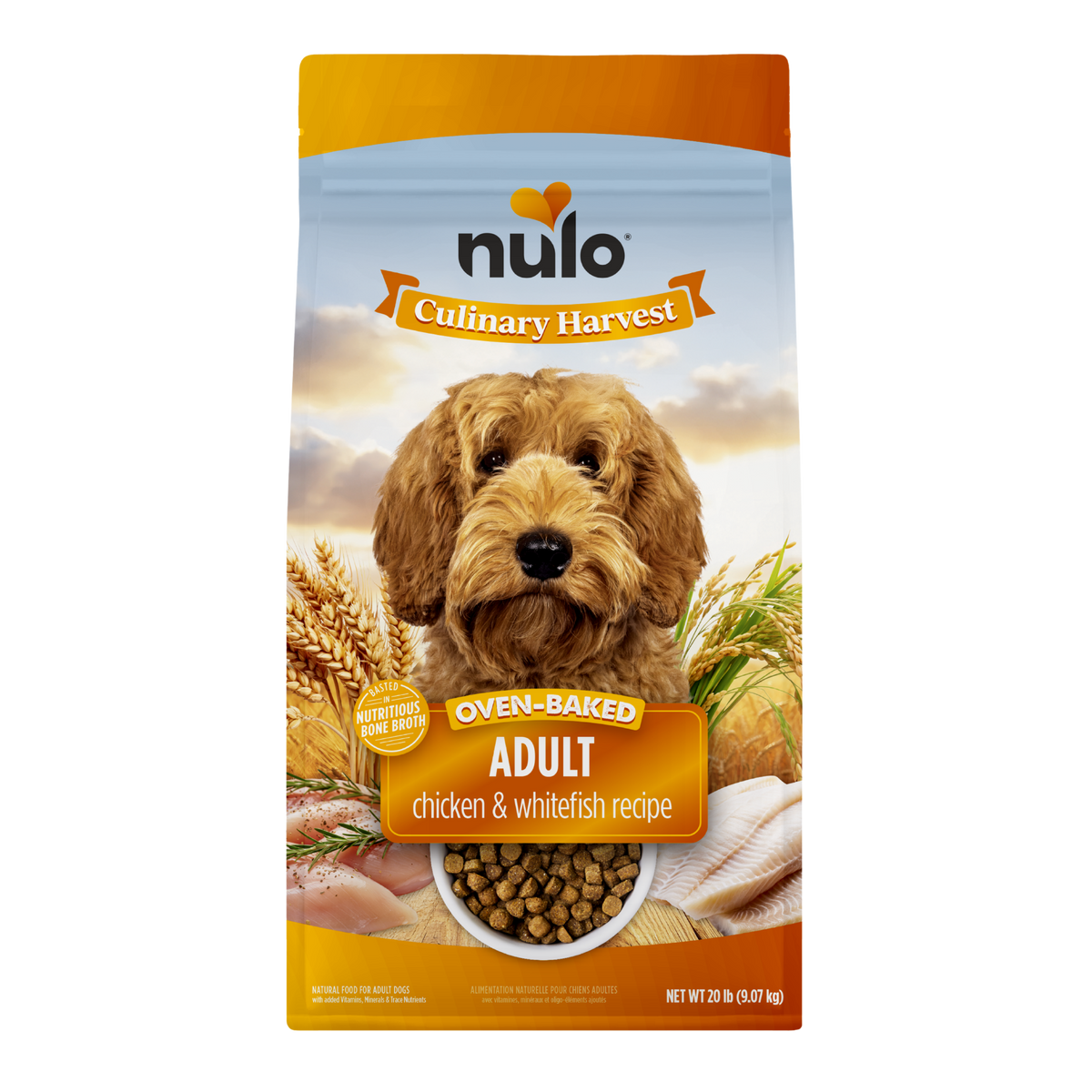 Nulo Culinary Harvest Oven-Baked Chicken & Whitefish Recipe for Adult Dogs