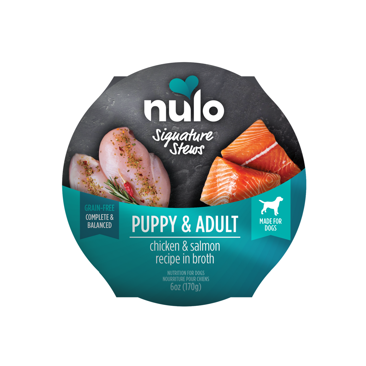 Nulo Chicken & Salmon in Broth Signature Stew for Puppies & Adult Dogs