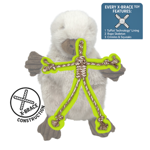Hugglehounds X-Brace Clover Capybara Burable Plush Dog Toy