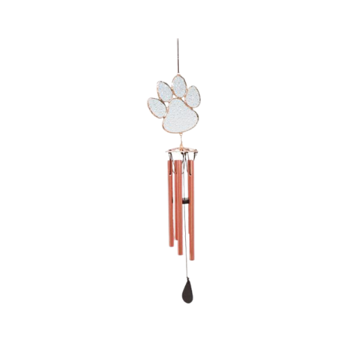 Songbird Essentials Pawprint Stained Glass Wind Chime