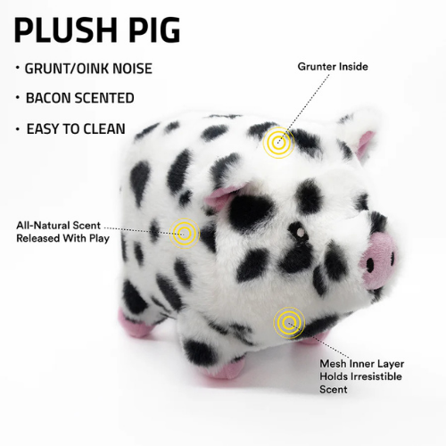 Playology Bacon Scented Pig Plush Dog Toy Large Dog