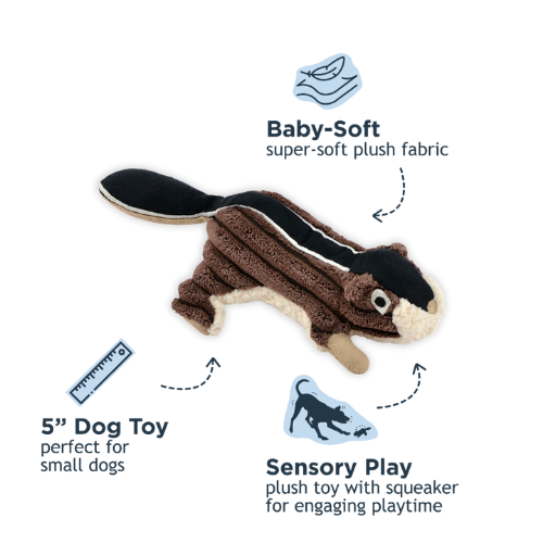 Tall Tails Chipmunk Plush Dog Toy 5 in