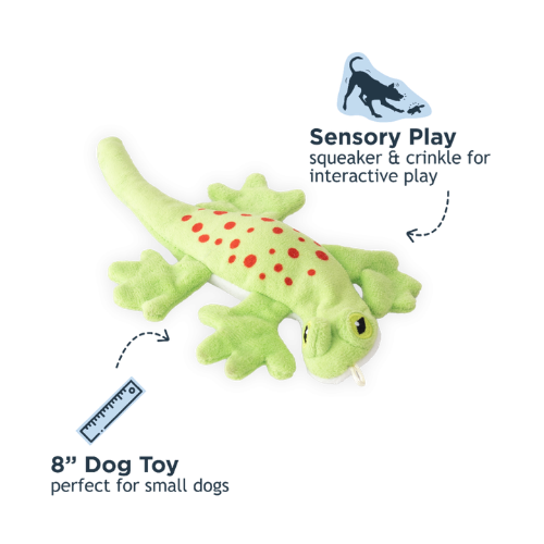 Tall Tails Stuffless Lizard with Squeaker Dog Toy 8 in