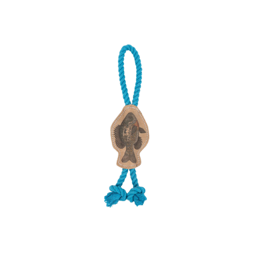 Tall Tails Natural Leather Fish Dog Toy 12 in