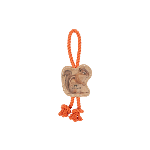 Tall Tails Natural Leather Chipmunk Dog Toy 12 in