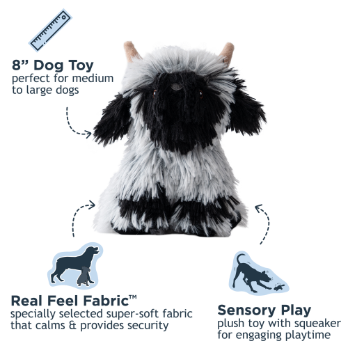 Tall Tails HIghland Sheep with Squeaker Plush Dog Toy 8 in