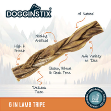 Dogginstix Braided Lamb Tripe Dog Chew 6 in