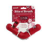 Woof Holiday Red Bite N Brush Refillable Dental Dog Chew