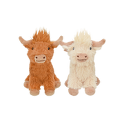 Multipet Minipet Highland Cow Plush Dog Toy, Assorted 5 in