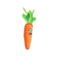 Tuffy's Funny Food Jr Carrot Squeaky Plush Dog Toy