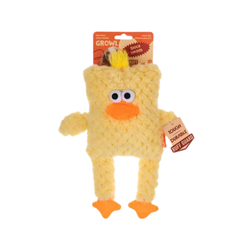Growl Block Heads Cheepers the Chick Plush Dog Toy