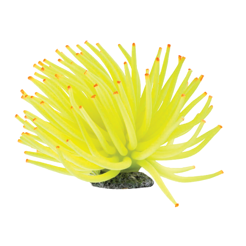 Tetra GloFish Yellow Anemone Aquarium Ornament