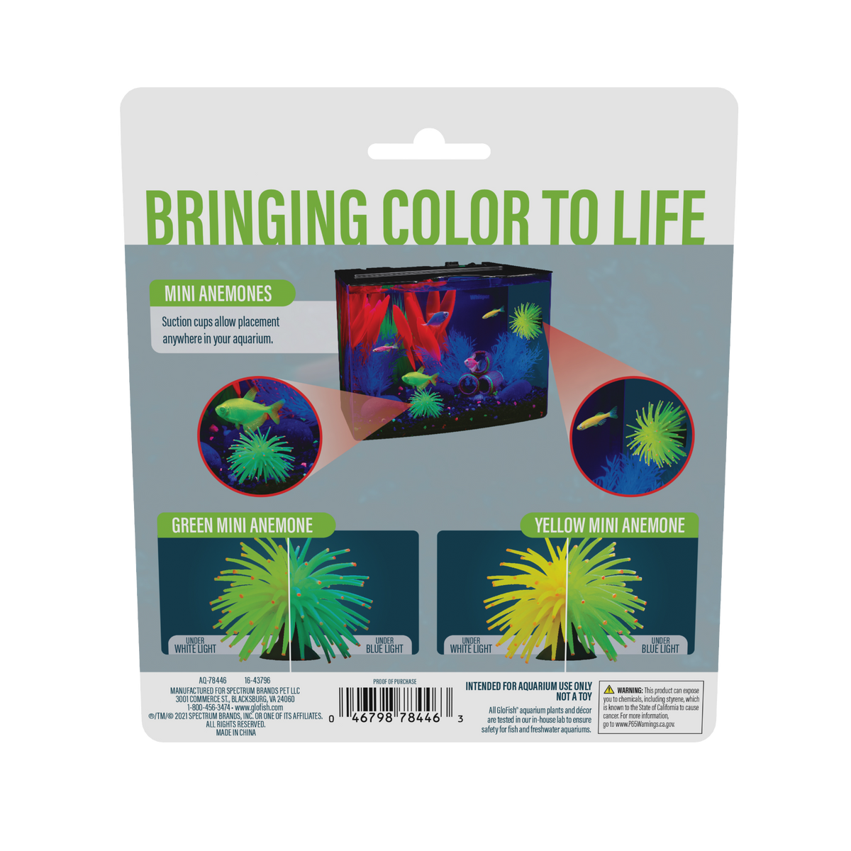 Tetra GloFish Mini Anemones Aquarium Ornaments 2 pk