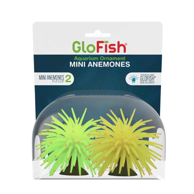 Tetra GloFish Mini Anemones Aquarium Ornaments 2 pk