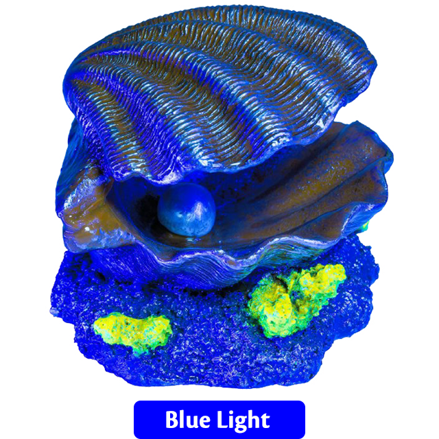 Tetra GloFish Clam Aquarium Ornament