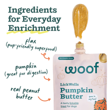 Woof Pumpkin Butter Lick Wells Dog Supplement 12 oz