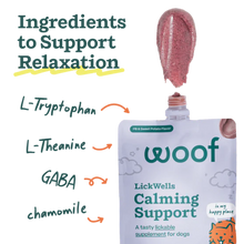 Woof Calming Support Lick Wells Dog Supplement 12 oz