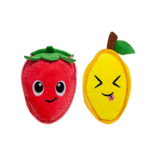 Outward Hound Lemon & Strawberry Xtreme Seamz Durable Plush Dog Toy 2 pk