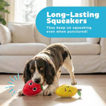 Outward Hound Lemon & Strawberry Xtreme Seamz Durable Plush Dog Toy 2 pk