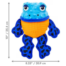 Kong Tropics Rattlez Frog Tough Squeaky Plush Dog Toy Medium/Large Dog