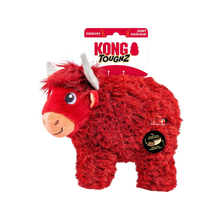 Kong Toughz Durable Highland Cow Plush Dog Toy Medium Dog