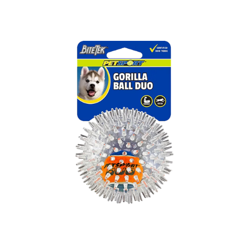 Petsport Gorilla Ball Duo Dog Toy 4 in