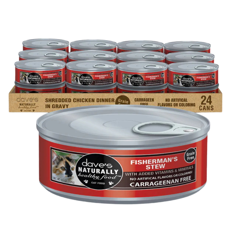 Dave's Naturally Healthy Grain-Free Shredded Fisherman's Stew Wet Cat Food