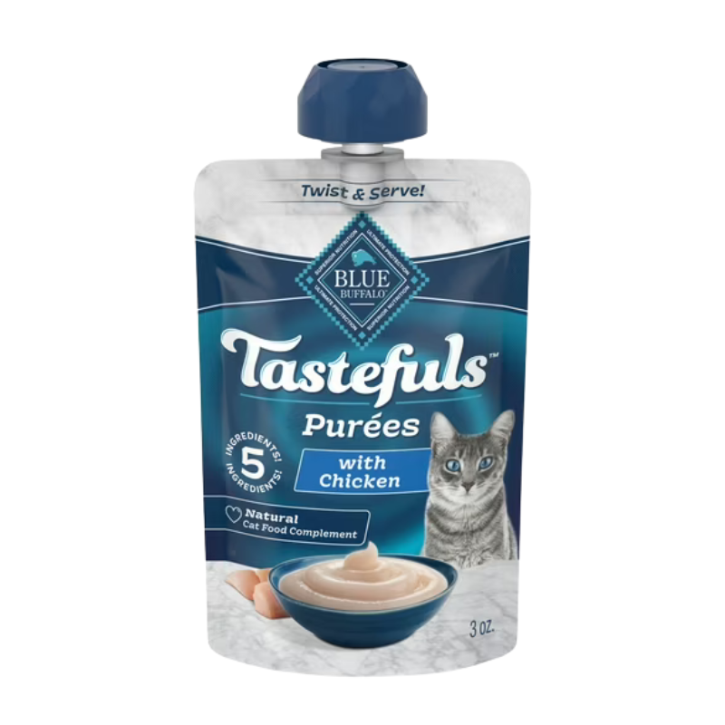 Blue Buffalo Tastefuls Purees with Chicken Natural Cat Food Complement 3 oz
