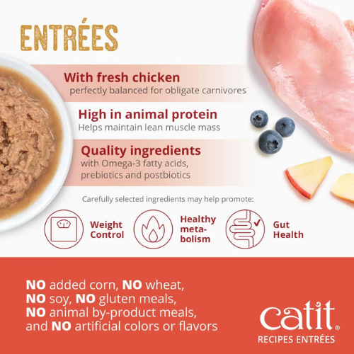 Catit Weight Control Chicken Entrée in Bone Broth Wet Food for Adult Cats