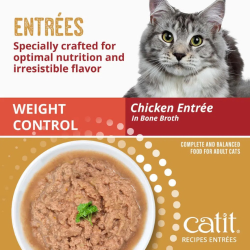 Catit Weight Control Chicken Entrée in Bone Broth Wet Food for Adult Cats