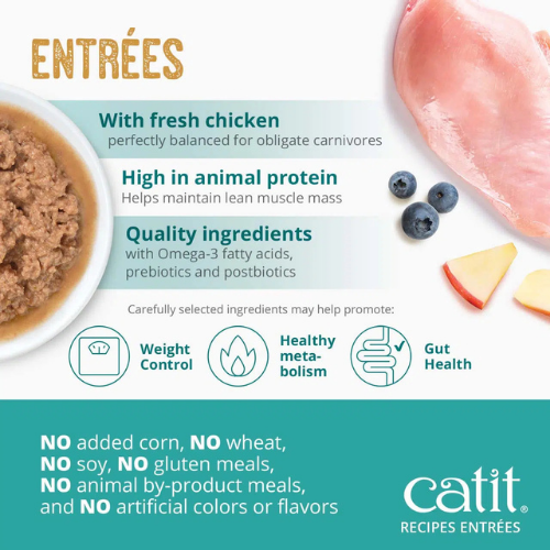 Catit Chicken Entrée in Bone Broth Wet Food for Senior Cats