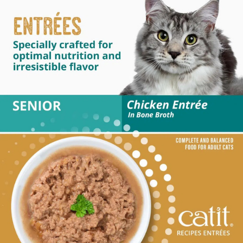 Catit Chicken Entrée in Bone Broth Wet Food for Senior Cats