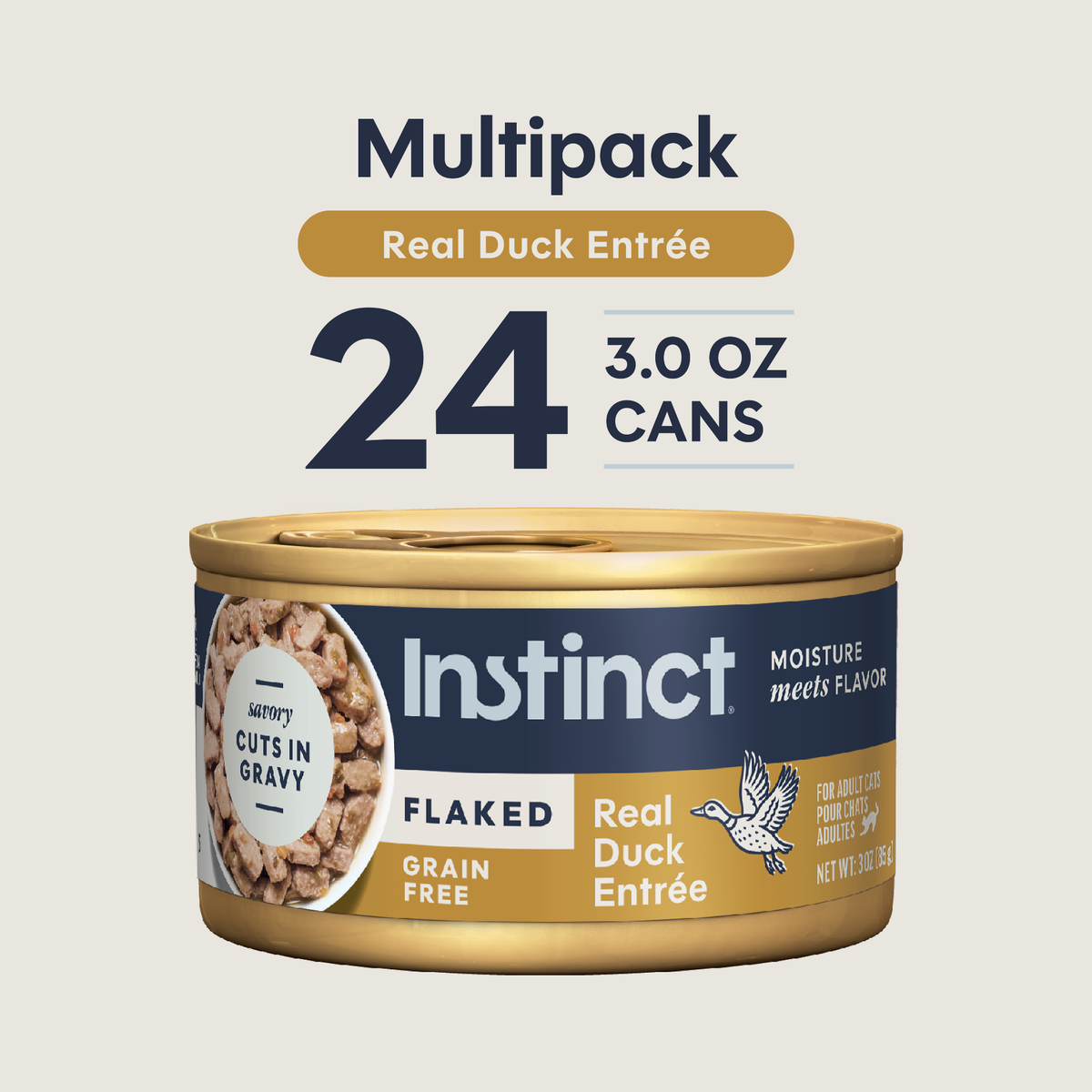 Instinct Flaked Duck Entrée in Savory Gravy Wet Cat Food