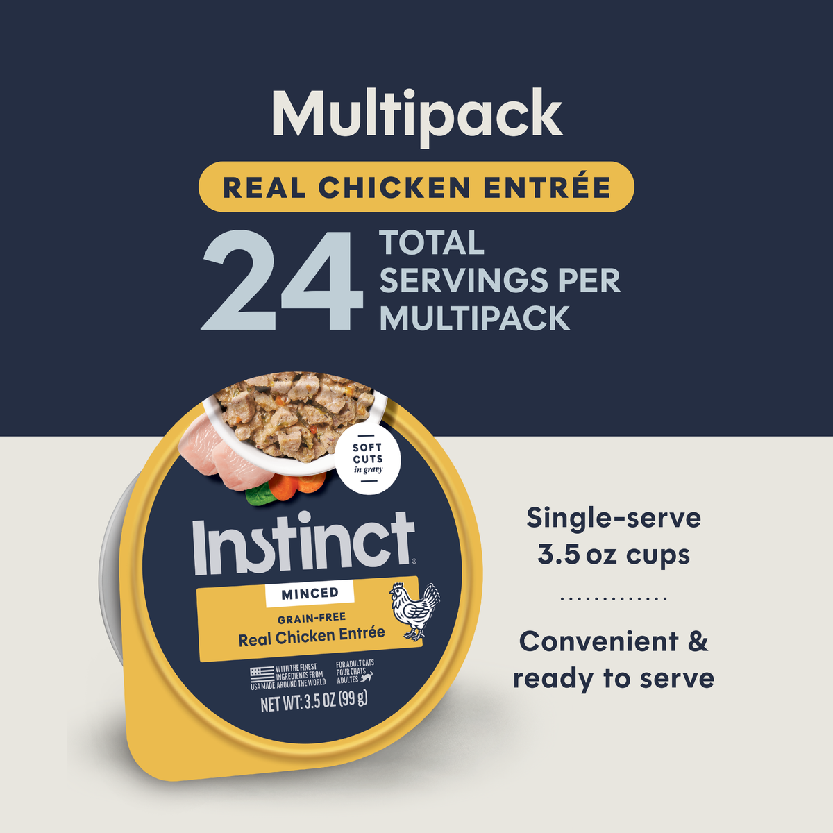 Instinct Minced Real Chicken Recipe in Savory Gravy Wet Cat Food