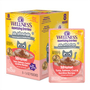 Wellness Appetizing Entrees Age Advantage Mousse Tuna, Salmon, Cod & Sardine Recipe Infused with Broth Wet Cat Food