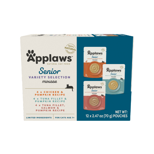 Applaws Senior Selection Mousse Natural Wet Cat Food Variety Pack 2.47 oz/Case of 12