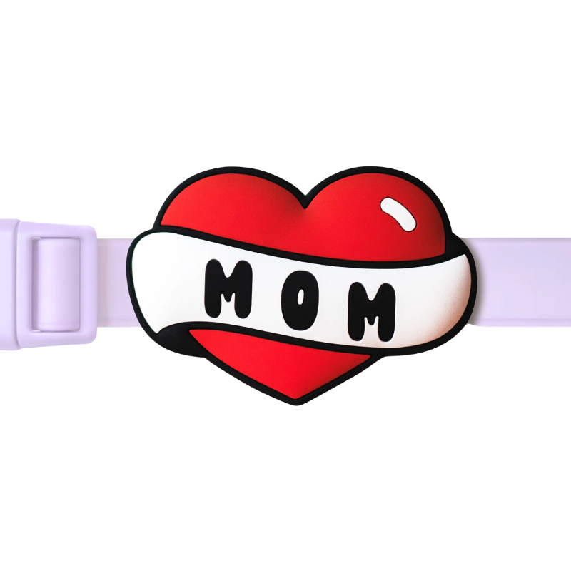 Jibys "MOM" Tattoo Heart Dog Collar Charm