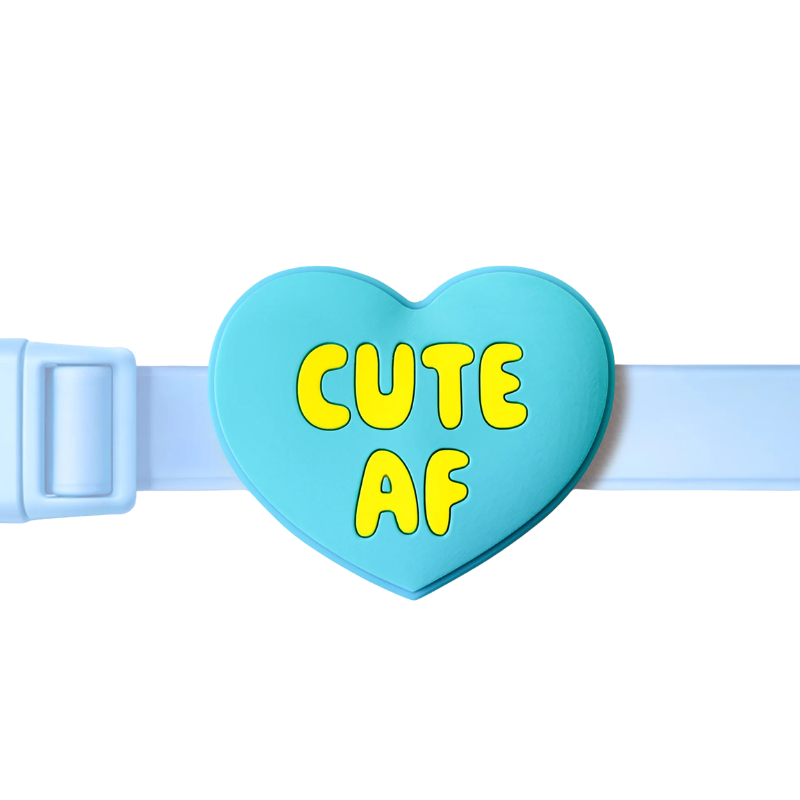 Jibys Blue "Cute AF" Dog Collar Charm